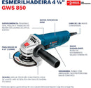 Combo Martelete GBH2-24 D + Esmerilhadeira GWS850 220V Bosch