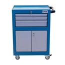 Carrinho de manutenção com 3 gavetas e 2 portas