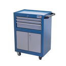 Carrinho de manutenção com 3 gavetas e 2 portas