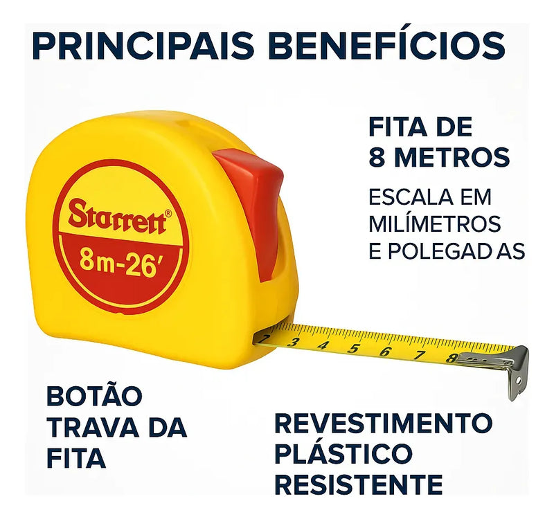 Trena De Bolso 8 Metros - Starrett