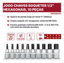 Jogo de Soquetes 1/2" Allen 10 Peças 5 a 17mm Gedore Red