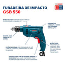 Furadeira Impacto e Parafusadeira 1/2 550w Gsb 550re Bosch