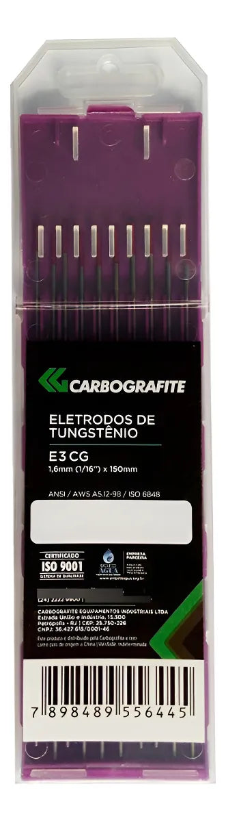 Eletrodo De Tungstênio E3 CG 1,6 Mm Ponta Lilás