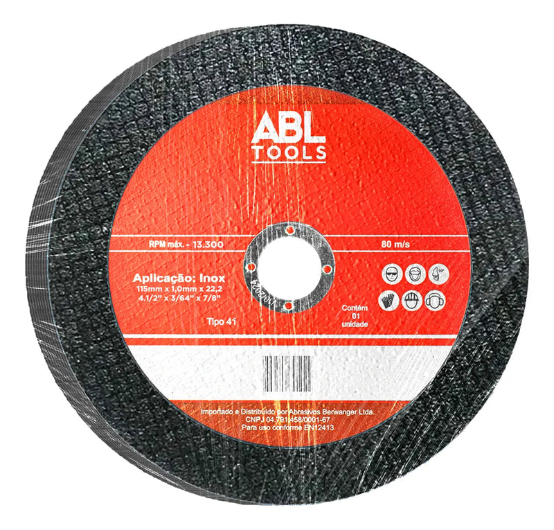 Kit 10 Discos Corte Fino 115 X 1,0 X 22,2mm