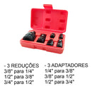 Jogo Adaptador E Redução 1/4 3/8 1/2 E 3/4 Impacto 6pçs Vip