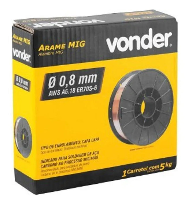 Arame de solda Mig 0.8mm 5kg Uso Com Gás Vonder