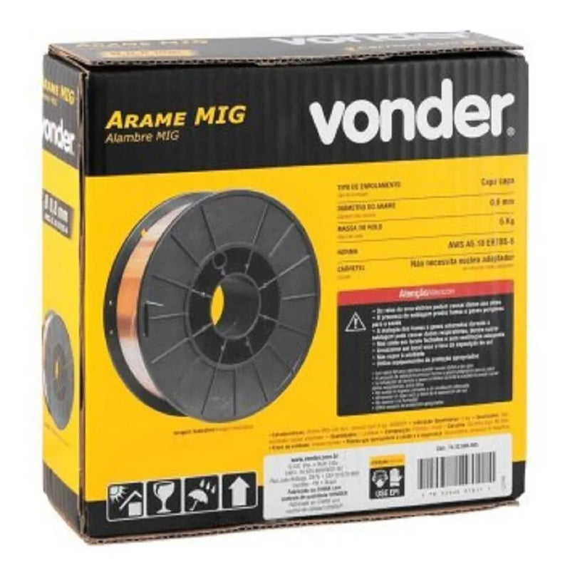 Arame de solda Mig 0.8mm 5kg Uso Com Gás Vonder