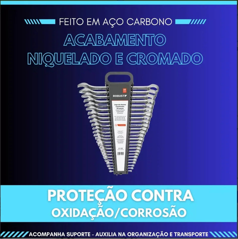 Jogo Chaves Combinadas 25 Peças 06-32mm Gedore Robust Prata