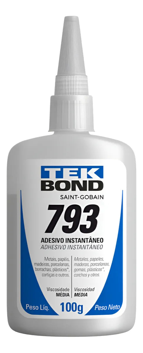 Cola Adesivo Instantâneo 793 20g Média Viscosidade Tek Bond