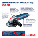 Esmerilhadeira Angular 4.1/2" 220V 710W Bosch GWS 700