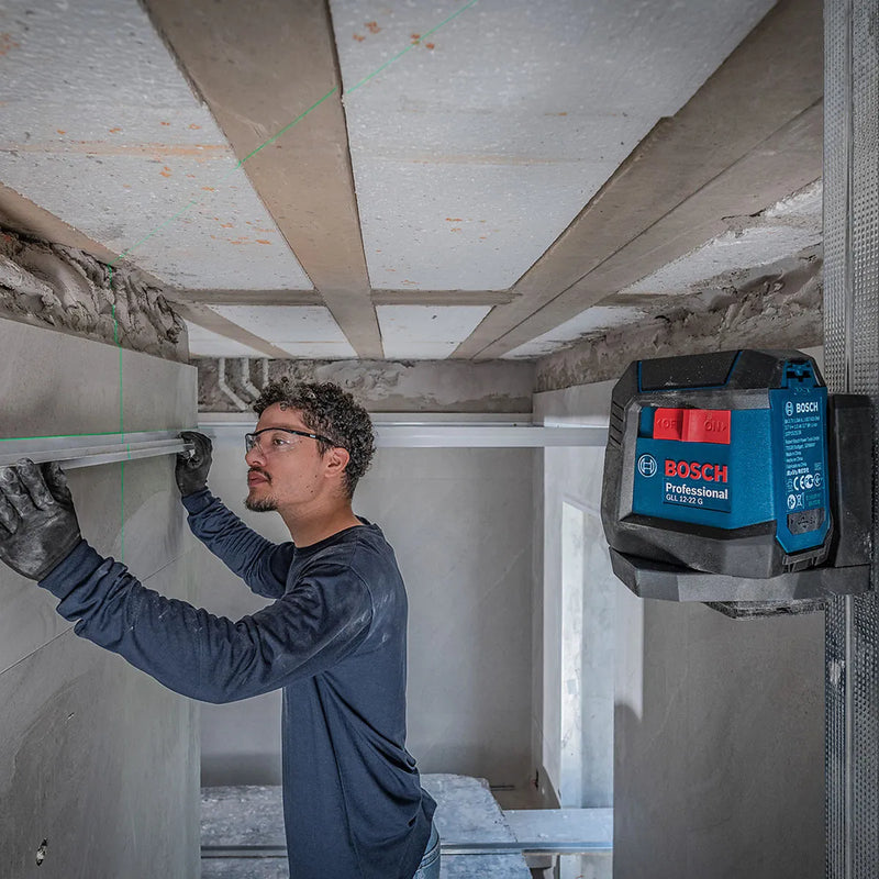 Nível a Laser Linear Cruzado Verde 12m GLL 12-22G LI Bosch