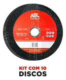 Kit 10 Discos Corte Fino 115 X 1,0 X 22,2mm