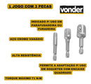 Adaptador Soquete Vonder Parafusadeira Furadeira 1/4 3/8 1/2