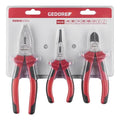 Jogo 3 Alicates De Corte Universal De Bico Gedore Red