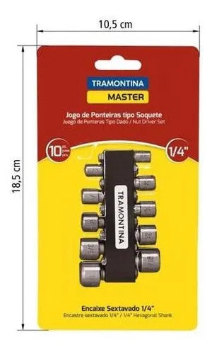Jogo De Ponteiras Tramontina Tipo Soquete 10 Peças