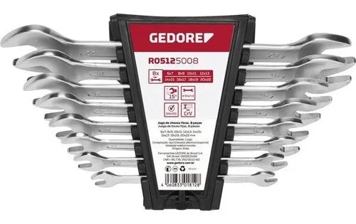 Jogo Chave Fixa 6 À 22 Mm 8 Peças R05125008 Gedore Red