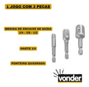 Adaptador Soquete Vonder Parafusadeira Furadeira 1/4 3/8 1/2