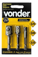 Adaptador Soquete Vonder Parafusadeira Furadeira 1/4 3/8 1/2