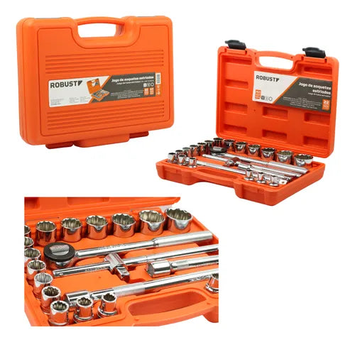 Jogo Soquetes 1/2 08-32mm com  22 Peças Robust