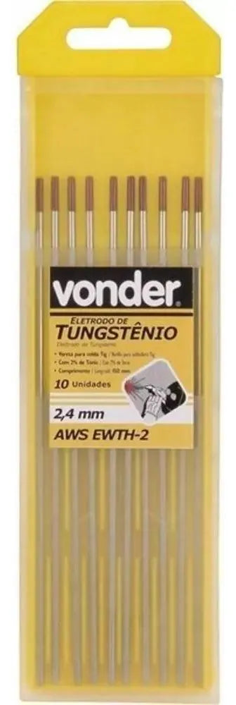 Eletrodo Tungstênio 2.4mm X 150mm Vermelho Inox