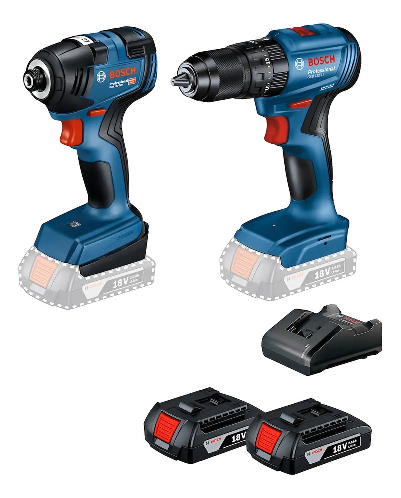 Combo Furadeira GSB 185-LI 18V + Chave Impacto GDR 18V-200 Bosch