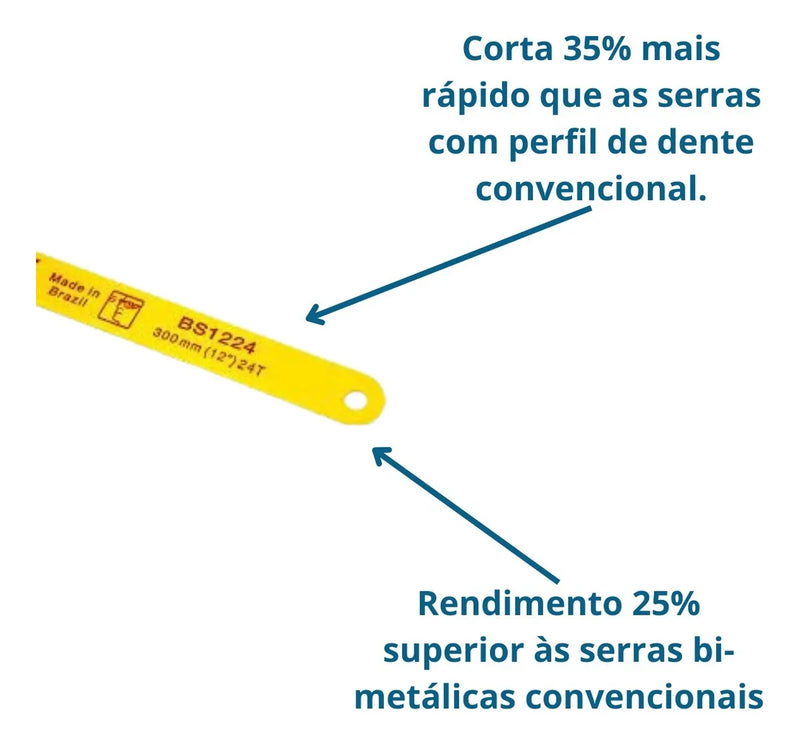 Lâmina Serra Manual Bimetal Starrett 24d Amarela Bs1224