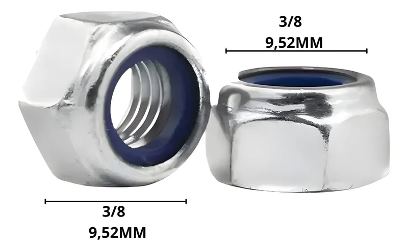 Porca sextavada travante alta 3/8" UNC ZB 100 PÇ
